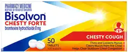Amcal Pharmacies Bisolvon Chesty Forte 8mg 50 Tablets offer