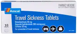 Amcal Pharmacies Amcal Travel Sickness Tablets offer