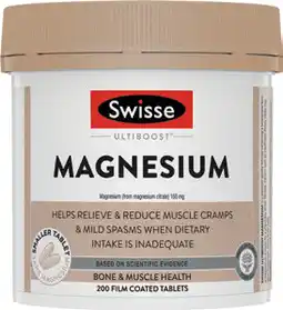 Amcal Pharmacies Swisse Ultiboost Magnesium 200 Tablets offer