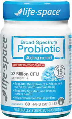 Amcal Pharmacies Life-Space Broad Spectrum Probiotic Advanced 60 Capsules offer