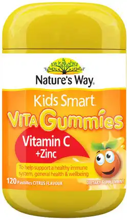 Amcal Pharmacies Nature’s Way Kids Smart Vita Gummies Vitamin C + Zinc 120 Pastilles offer