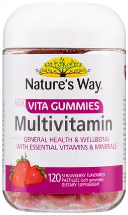 Amcal Pharmacies Nature’s Way Adult Vita Gummies Multivitamin Strawberry Flavour 120 Pastilles offer