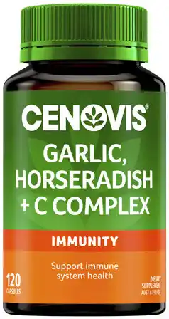 Amcal Pharmacies Cenovis Garlic, Horseradish + C Complex 120 Capsules offer