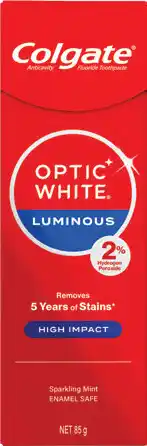 Amcal Pharmacies Colgate Optic White Luminous High Impact Teeth Whitening Toothpaste offer