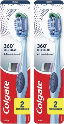Amcal Pharmacies Colgate Toothbrush 360 Degree Medium Twin Pack offer