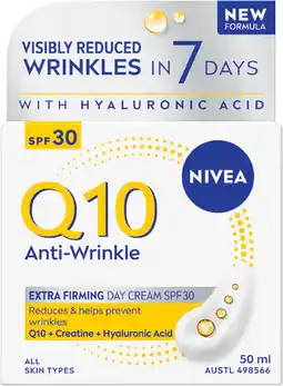 Priceline Nivea Q10 Anti-Wrinkle Extra Firming Day Cream SPF30 offer
