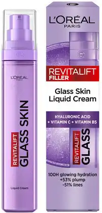Priceline L'Oréal Paris Revitalift Filler Glass Skin Liquid Cream Face Moisturiser offer