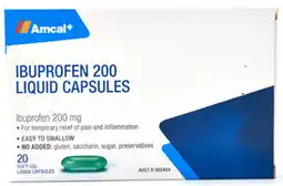 Amcal Pharmacies Amcal Ibuprofen Soft Gel 20 Capsules offer