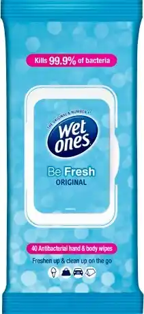 Priceline Wet Ones Be Fresh Original Antibacterial Hand & Body Wipes 40 Wipes offer