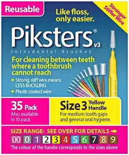 Priceline Piksters Interdental Brushes Size 3 Yellow Handle offer