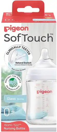 Priceline NEW Pigeon SofTouch Glass Bottle 0+ Months offer