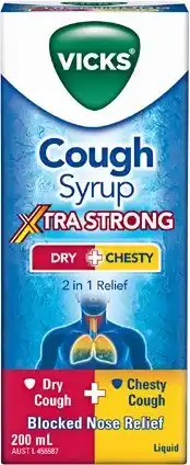 Priceline Vicks Cough Syrup Xtra Strong Dry + Chesty offer