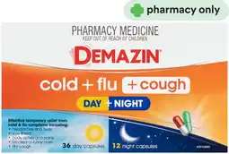 Priceline Demazin Cold + Flu + Cough Day + Night 48 Capsules offer
