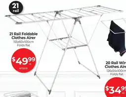 Red Dot 21 Rail Foldable Clothes Airer offer