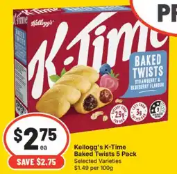 Supa Valu Kelloggs K Time Baked Twists offer