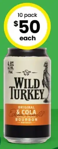 The Bottle O Wild Turkey 4.8% Premix Range Cans offer