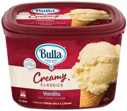 IGA Bulla Creamy Classics Ice Cream Selected Varieties offer
