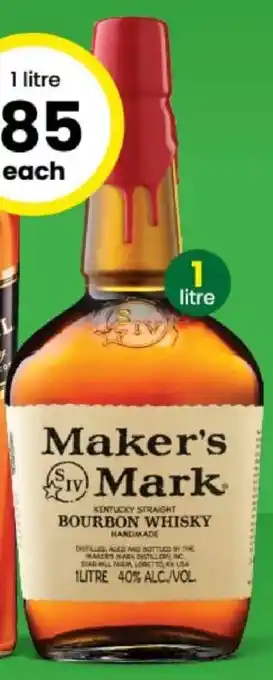The Bottle O Maker's Mark Bourbon Whisky offer