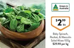 Foodworks Baby Spinach, Rocket, & Mesculin Salad Mixes offer