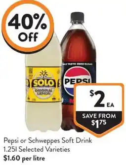 IGA Liquor Pepsi or Schweppes Soft Drink offer