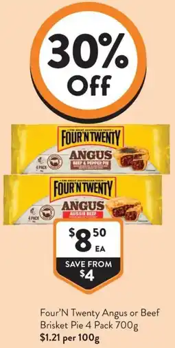 IGA Liquor Four'N Twenty Angus or Beef Brisket Pie offer