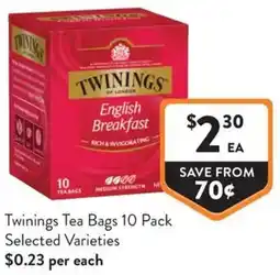 IGA Liquor Twinings Tea Bags offer