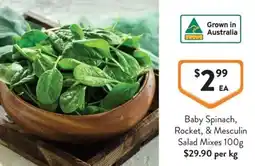 IGA Liquor Baby Spinach, Rocket, & Mesculin Salad Mixes offer