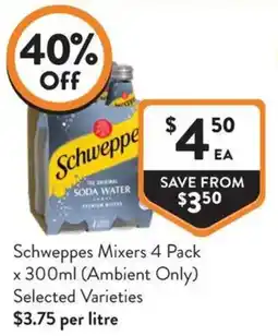 IGA Liquor Schweppes Mixers offer
