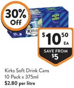 IGA Liquor Kirks Soft Drink Cans offer