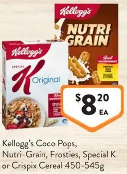 IGA Liquor Kellogg's Coco Pops, Nutri-Grain, Frosties, Special K or Crispix Cereal offer
