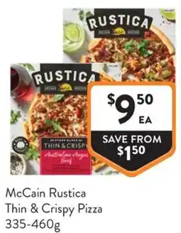 IGA Liquor McCain Rustica Thin & Crispy Pizza offer