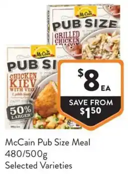 IGA Liquor McCain Pub Size Meal offer