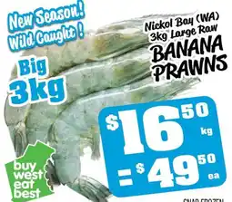 Farmer Jack's Banana prawns offer