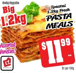 Farmer Jack's Pasta meals offer