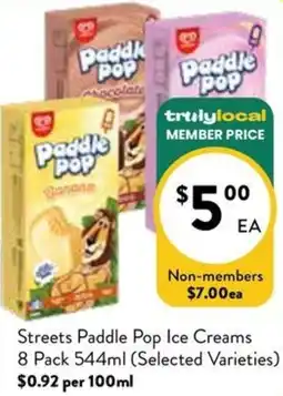 Farmer Jack's Streets Paddle Pop Ice Creams offer