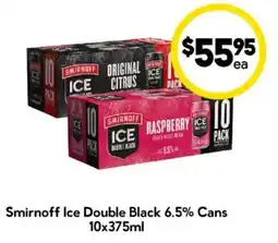 Drakes Smirnoff Ice Double Black 6.5% Cans offer