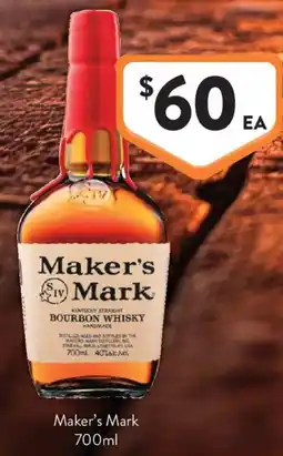 Foodworks Maker's Mark offer