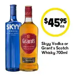 Drakes Skyy Vodka or Grant's Scotch Whisky offer