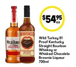 Drakes Wild Turkey 81 Proof Kentucky Straight Bourbon Whiskey or Whisked Chocolate Brownie Liqueur offer