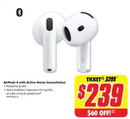 The Good Guys AirPods 4 with Active Noise Cancellation offer