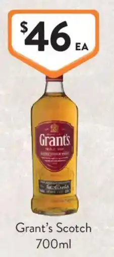 Foodworks Grant's Scotch offer