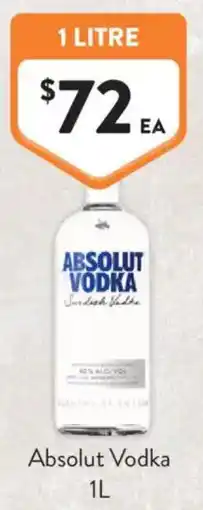 Foodworks Absolut Vodka offer