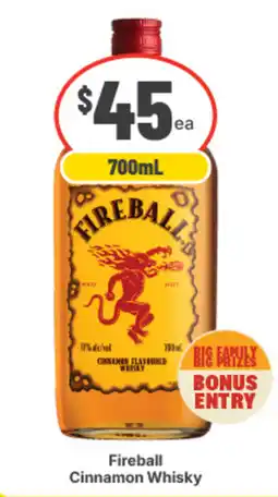 IGA Liquor Fireball Cinnamon Whisky offer