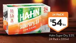 Foodworks Hahn Super Dry 3.5% offer