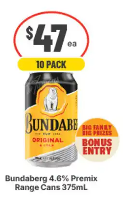 IGA Liquor Bundaberg 4.6% Premix Range Cans offer