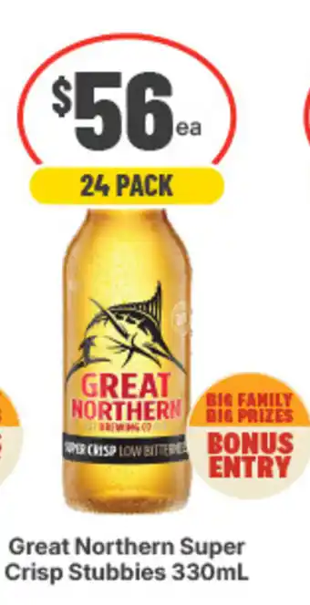 IGA Liquor Great Northern Super Crisp Stubbies offer