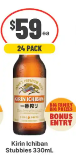 IGA Liquor Kirin Ichiban Stubbies offer