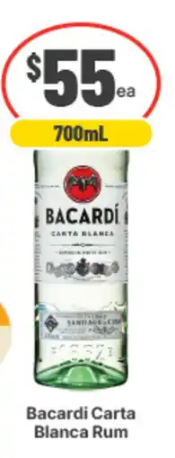 IGA Liquor Bacardi Carta Blanca Rum offer