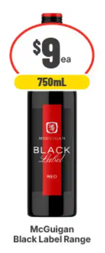 IGA Liquor McGuigan Black Label Range offer