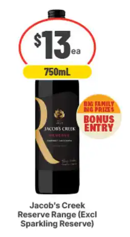IGA Liquor Jacob's Creek Reserve Range offer